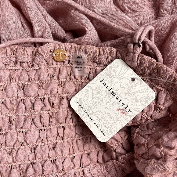 SOLD NWT Free People Adella Mini Slip Dress Tiered Lace Ruffled Rose Boho Small - Picture 5 of 10